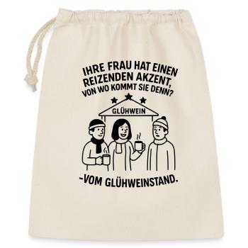 Witziger Weihnachts Spruch Weihnachtsmarkt - Geschenkbeutel aus Baumwolle (40 x 50 cm) - Natur - Vorne