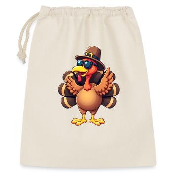 Thanksgiving Drôle Dinde de Thanksgiving - Sac cadeau 40 x 50 cm - nature - Devant