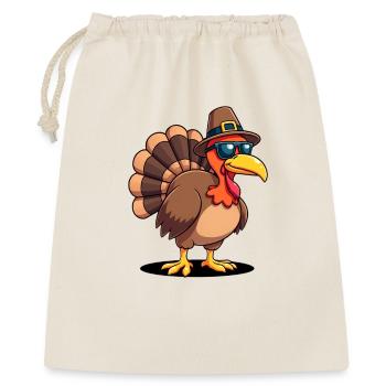 Thanksgiving Drôle Dinde de Thanksgiving - Sac cadeau 40 x 50 cm - nature - Devant