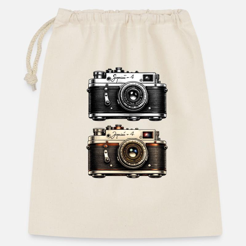 Twin Vintage Camera Duo - Gift Bag 40 x 50 cm - nature