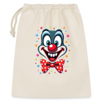 Karneval Clown Kostüm Fasching Fastnacht - Geschenkbeutel aus Baumwolle (40 x 50 cm) - Natur - Vorne