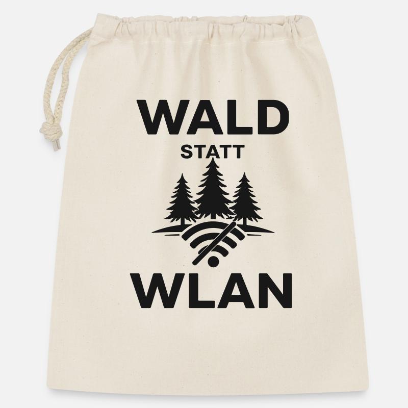 Wald statt WLAN - Geschenkbeutel aus Baumwolle (40 x 50 cm) - Natur