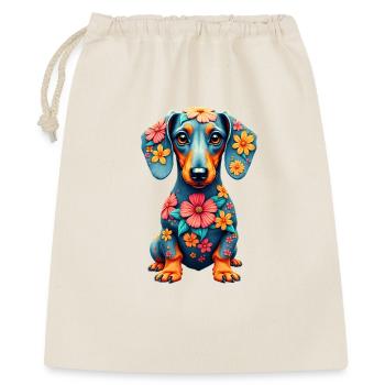 Dackel Dachshund Tekel - Geschenkbeutel aus Baumwolle (40 x 50 cm) - Natur - Vorne