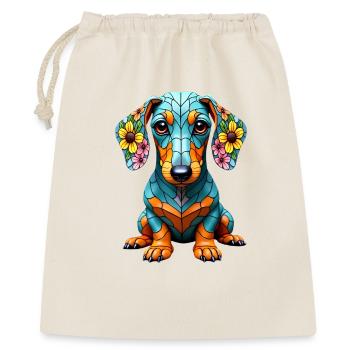 Dackel Dachshund Tekel - Geschenkbeutel aus Baumwolle (40 x 50 cm) - Natur - Vorne