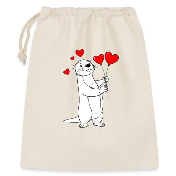 Otter on Valentine's Day - Gift Bag 40 x 50 cm - nature - Front