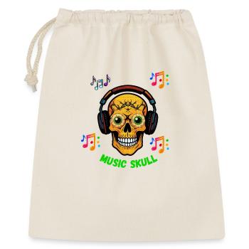 Musik-Totenkopf-T-Shirt-Design. - Geschenkbeutel aus Baumwolle (40 x 50 cm) - Natur - Vorne
