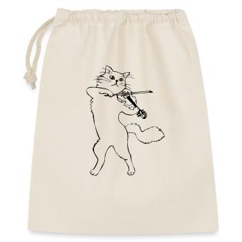 Cat with violin - Gift Bag 40 x 50 cm - nature - Front