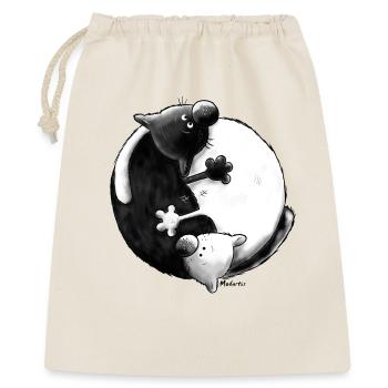 Black and White - Yin Yang - Katzen - Geschenkbeutel aus Baumwolle (40 x 50 cm) - Natur - Vorne