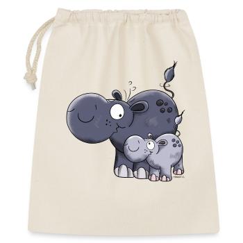 Hippo Family - Gift Bag 40 x 50 cm - nature - Front