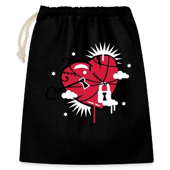 laced & repaired heart with keyhole - Gift Bag 40 x 50 cm - black - Front