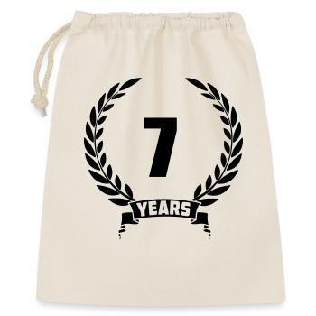 Laurel wreath 7 years with number and banner year - Gift Bag 40 x 50 cm - nature - Front
