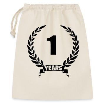 Laurel wreath 1 year with number and banner year - Gift Bag 40 x 50 cm - nature - Front