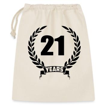 Lauwerkrans 21 years with number and banner year - Gift Bag 40 x 50 cm - nature - Front