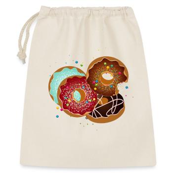 Quatre beignets brillamment glacés avec beaucoup de saupoudrage - Sac cadeau 40 x 50 cm - nature - Devant