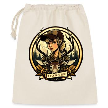 Chasseresse à tête de cerf - Sac cadeau 40 x 50 cm - nature - Devant