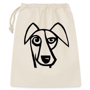 Lustiger schwarzer Hund - Geschenkbeutel aus Baumwolle (40 x 50 cm) - Natur - Vorne