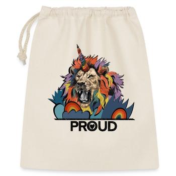 Fierté de la licorne du lion LGBTQIA - Sac cadeau 40 x 50 cm - nature - Devant