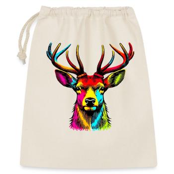 Hirsch - Geschenkbeutel aus Baumwolle (40 x 50 cm) - Natur - Vorne