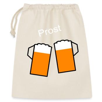 Biergläser Prost Bierglas - Geschenkbeutel aus Baumwolle (40 x 50 cm) - Natur - Vorne