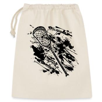 Lacrosse Schläger - Geschenkbeutel aus Baumwolle (40 x 50 cm) - Natur - Vorne