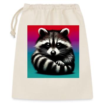 Waschbär - Geschenkbeutel aus Baumwolle (40 x 50 cm) - Natur - Vorne