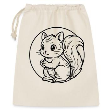Eichhörnchen - Geschenkbeutel aus Baumwolle (40 x 50 cm) - Natur - Vorne