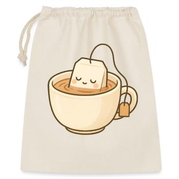Sachet de thé kawaii dans une tasse chaude - Sac cadeau 40 x 50 cm - nature - Devant