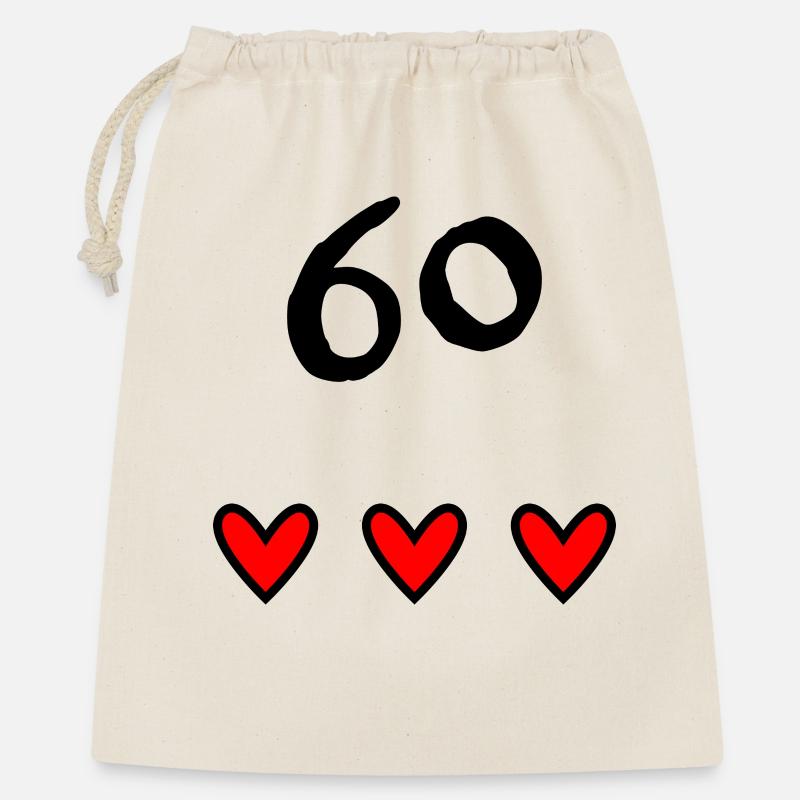60. 60 ANS. 60e ANNIVERSAIRE. ANNIVERSAIRE 60 ANS. - Sac cadeau 40 x 50 cm - nature