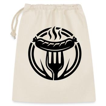 Wurst Bratwurst Symbol - Geschenkbeutel aus Baumwolle (40 x 50 cm) - Natur - Vorne