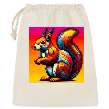 Eichhörnchen - Geschenkbeutel aus Baumwolle (40 x 50 cm) - Natur - Vorne