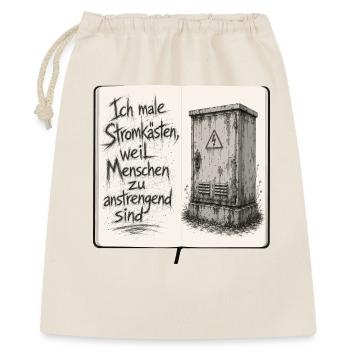 Urban Sketching Stromkasten Zeichnen - Geschenkbeutel aus Baumwolle (40 x 50 cm) - Natur - Vorne