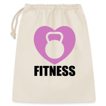 Design kettlebell en cœur violet - Sac cadeau 40 x 50 cm - nature - Devant