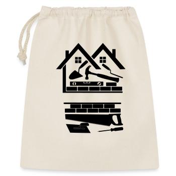 Logo der Baufirma "Häuser" - Geschenkbeutel aus Baumwolle (40 x 50 cm) - Natur - Vorne