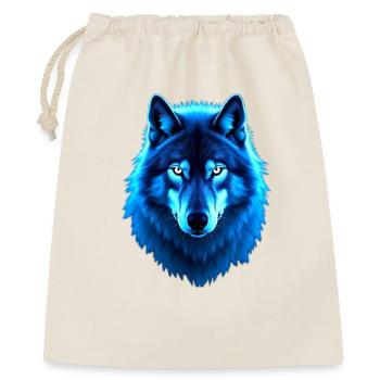 Blaues Wolfsleuchten - Geschenkbeutel aus Baumwolle (40 x 50 cm) - Natur - Vorne