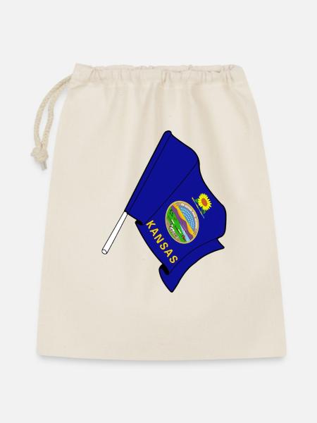 Flagge von Kansas - Geschenkbeutel aus Baumwolle (40 x 50 cm) - Natur