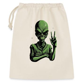 Alien Peace Sign - Geschenkbeutel aus Baumwolle (40 x 50 cm) - Natur - Vorne