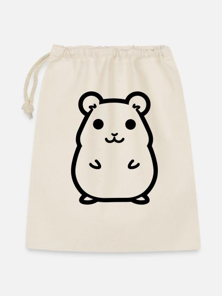 Hamster - Geschenkbeutel aus Baumwolle (40 x 50 cm) - Natur