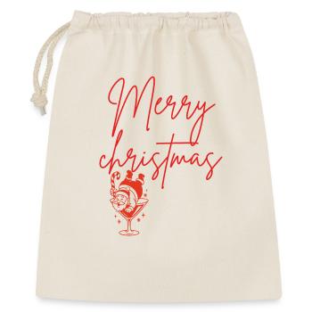 Merry christmas  - Sac cadeau 40 x 50 cm - nature - Devant