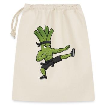 Karate Kick Leek Onion Celery Martial Arts Kuns - Gift Bag 40 x 50 cm - nature - Front