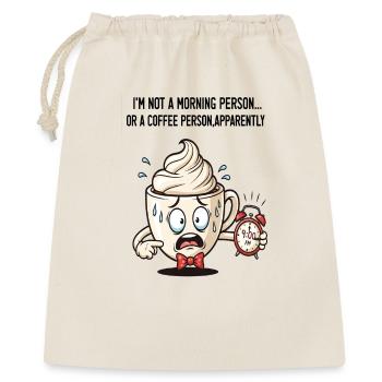 Tasse matinale anxieuse avec alarme - Sac cadeau 40 x 50 cm - nature - Devant