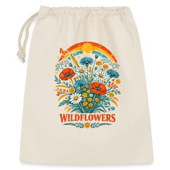 Bunte Wildblumen Regenbogen Sonne Natur Design   - Geschenkbeutel aus Baumwolle (40 x 50 cm) - Natur - Vorne