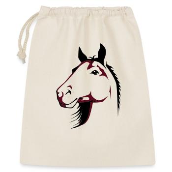 Pferd - Geschenkbeutel aus Baumwolle (40 x 50 cm) - Natur - Vorne