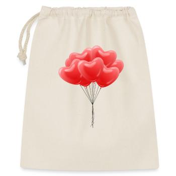 Herz-Luftballons - Geschenkbeutel aus Baumwolle (40 x 50 cm) - Natur - Vorne