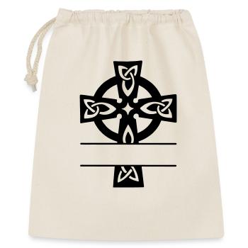 Keltisches Kreuz Monogramm Logo - Geschenkbeutel aus Baumwolle (40 x 50 cm) - Natur - Vorne