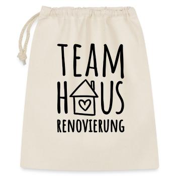 Haus renovieren - Team Haus Renovierung - Geschenkbeutel aus Baumwolle (40 x 50 cm) - Natur - Vorne