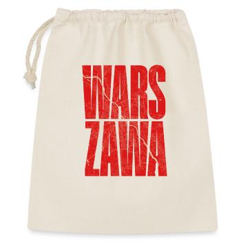 Warszawa Schriftzug mit Stadtplan-Muster - Geschenkbeutel aus Baumwolle (40 x 50 cm) - Natur - Vorne