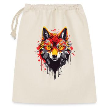 Coole Wolf - Geschenkbeutel aus Baumwolle (40 x 50 cm) - Natur - Vorne