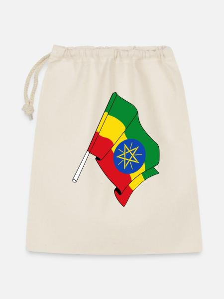 Flagge von Äthiopien - Geschenkbeutel aus Baumwolle (40 x 50 cm) - Natur