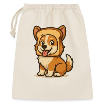 Cute Dog with Bread Face Design - Gift Bag 40 x 50 cm - nature - Front