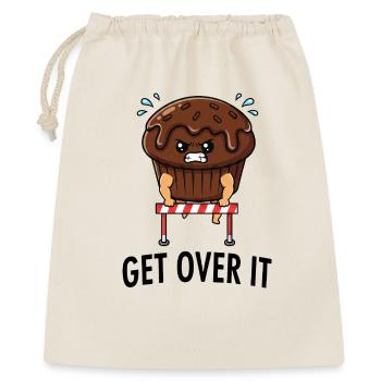 Muffin Sport Süßigkeit Läufer Hürdenlauf Spruch - Geschenkbeutel aus Baumwolle (40 x 50 cm) - Natur - Vorne